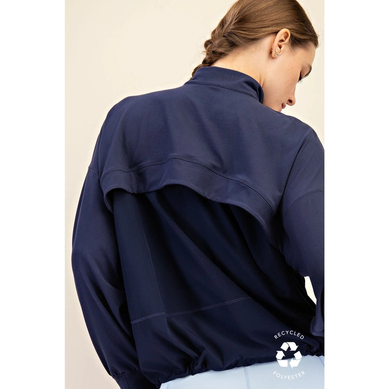 Navy Butter Soft Oversized Active Jacket