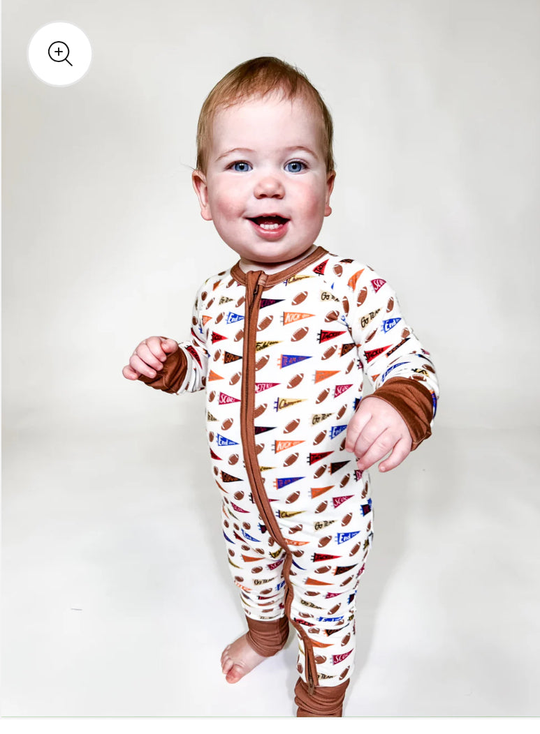 Varsity Flags Zip-Up Pajamas Kids