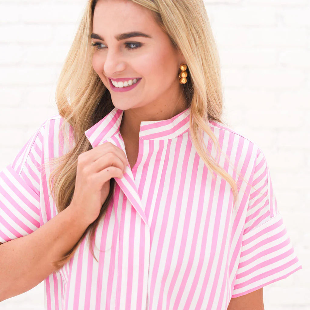 Margot Dress Pink Stripe