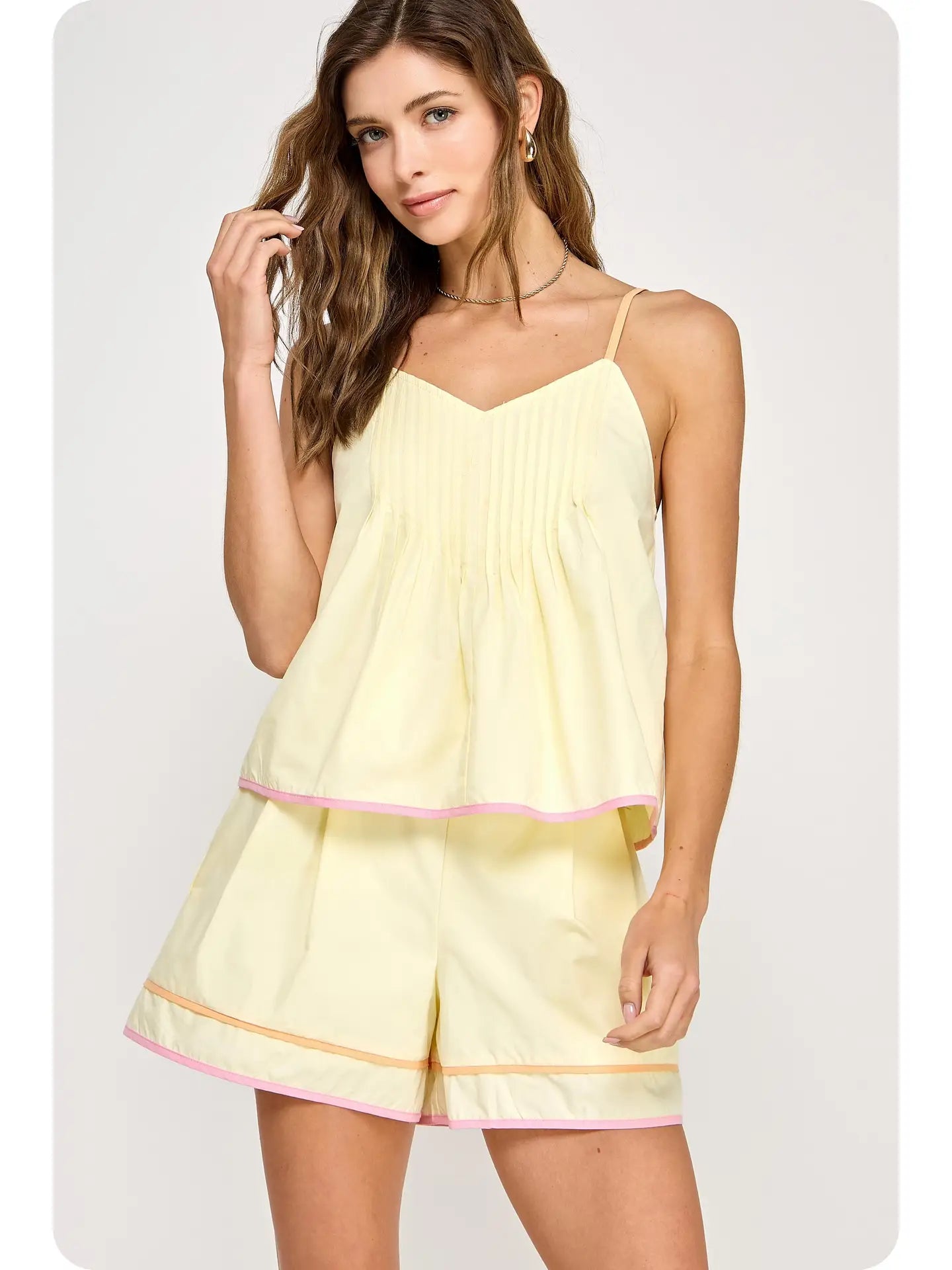 Butter/Tangerine/Pink Short Set