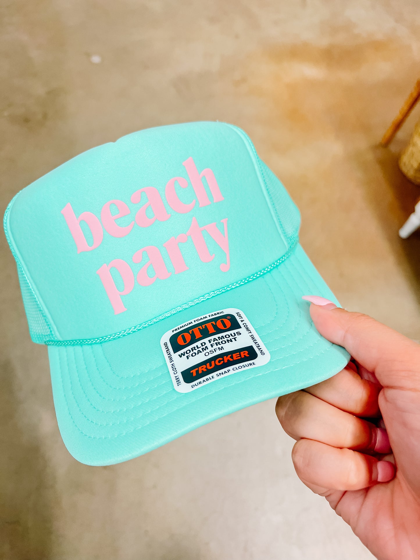 Beach Party Trucker- Mint Green