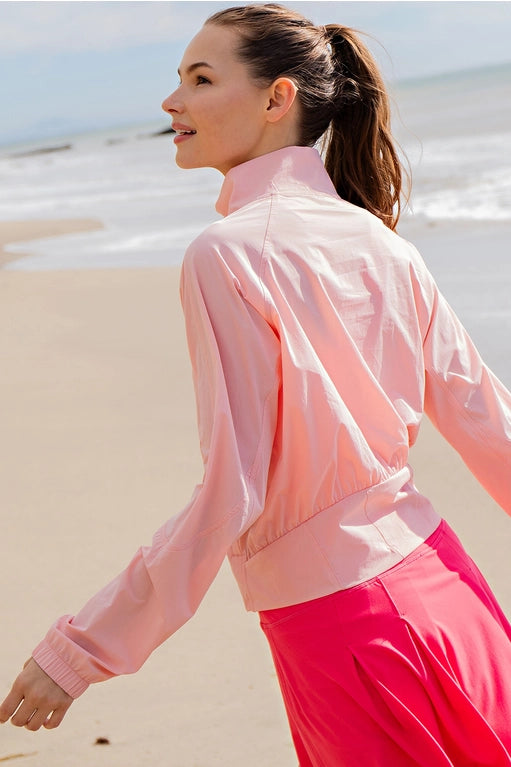 Flash Pink Nylon St Woven Tennis Jacket