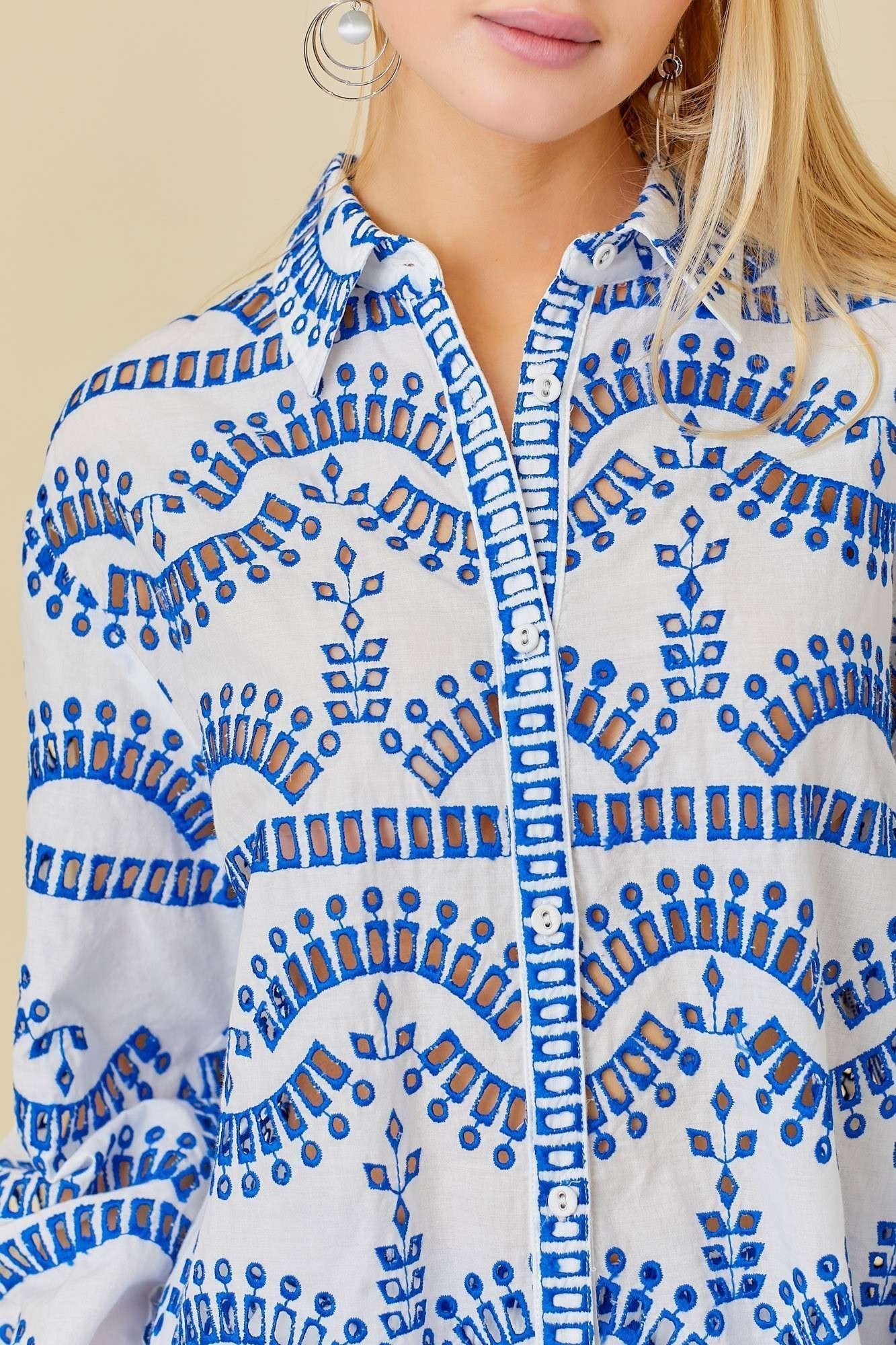 Eyelet Lace Beach Summer Shirt