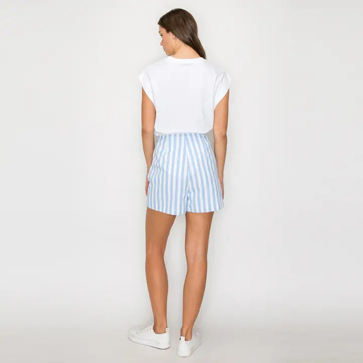 Ruffle Stripe Skort-Blue