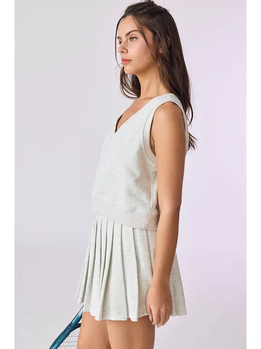 Serena Vest Top w/ Pleated Skirt Set