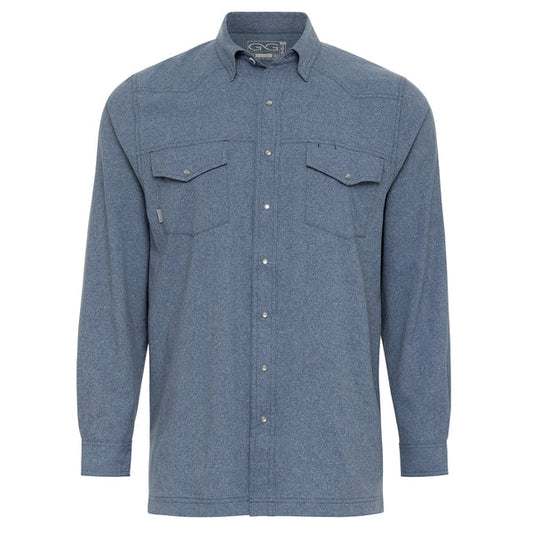 Deep Water Pearl Snap Shirt-Long Sleeve