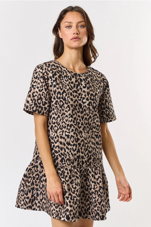 Leopard 2-Way Ruffle Dress