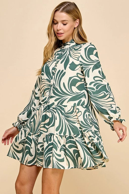 Olive Printed Dress