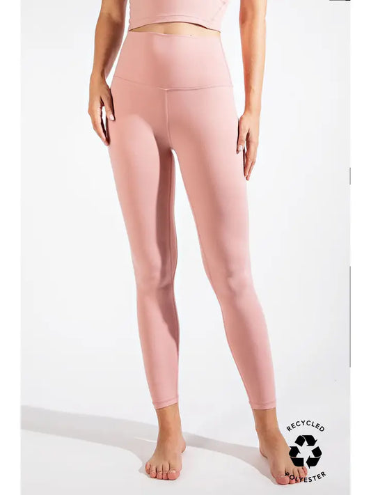 Pink Two Line Yoga Stitch Full Length Leggings