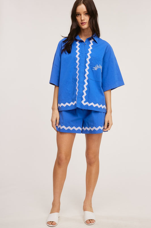 Royal Blue Poplin Set