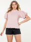 Blush Textured Puff Sleeve Top