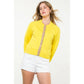 Yellow Bow Button Cardigan