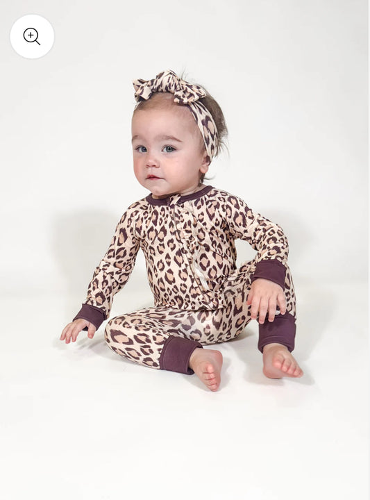 Classic Leopard Zip-Up Pajamas Kids