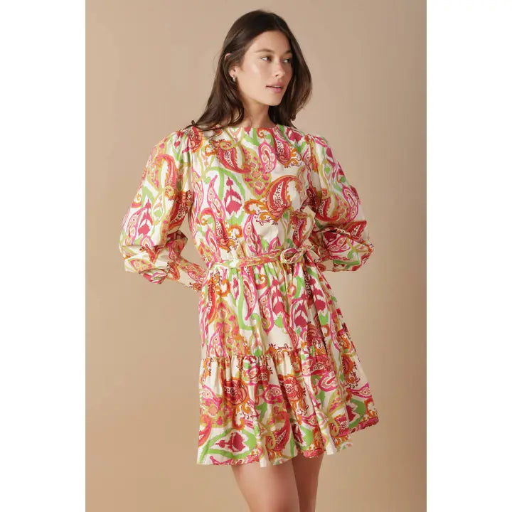 Fall Paisley Patterned Dress