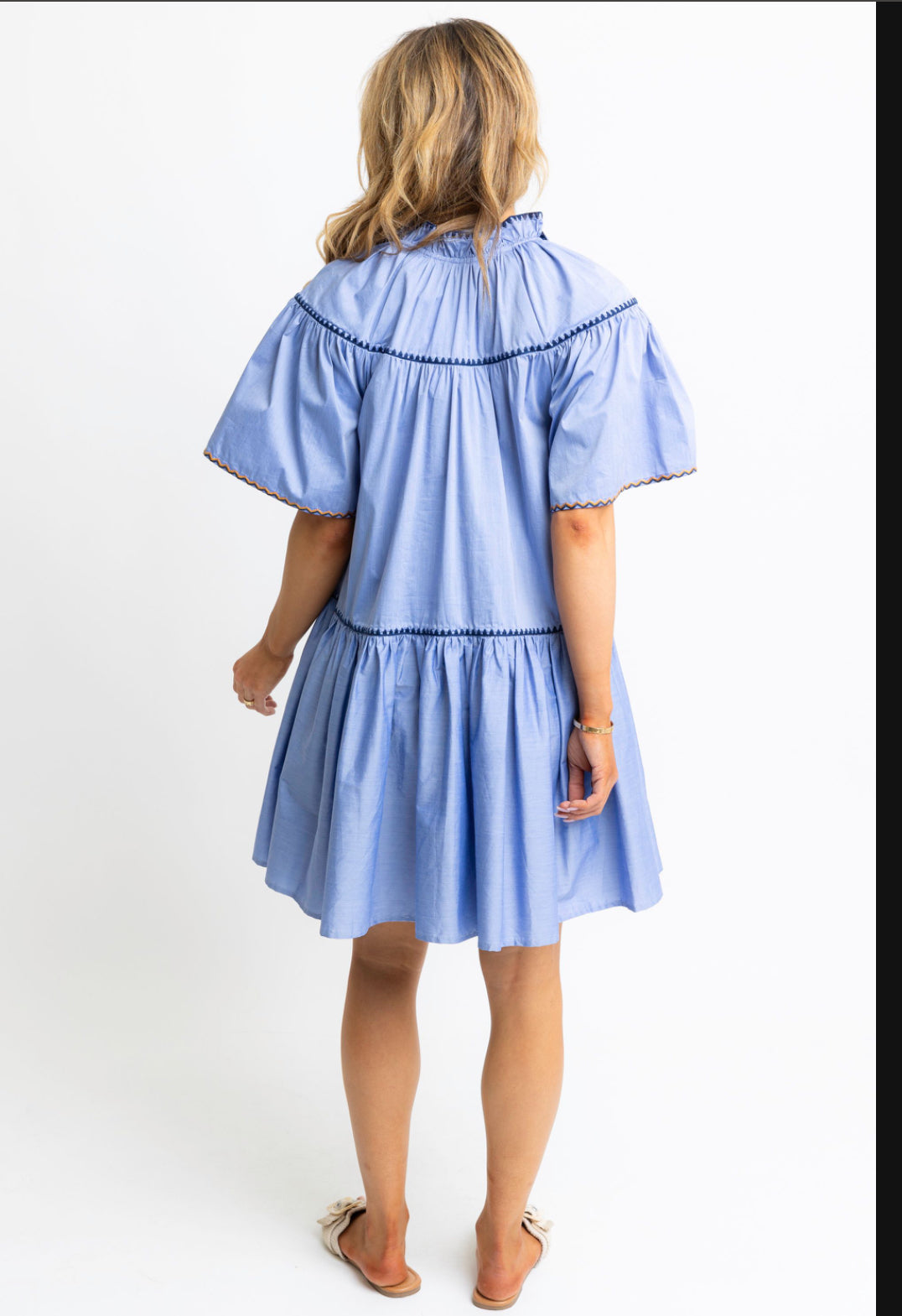 Coastal Blue Linen Dress