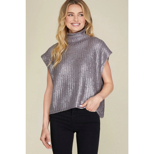 Silver Metallic Sweater