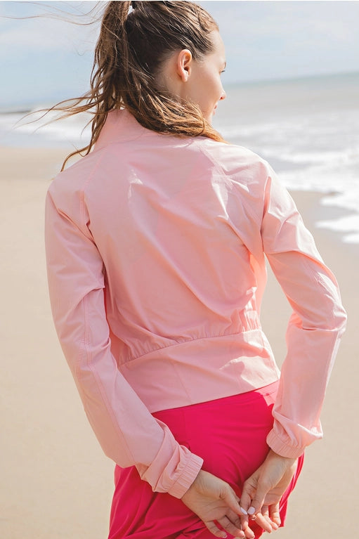 Flash Pink Nylon St Woven Tennis Jacket