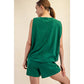 Kelly Green Mineral Washed Cotton Summer Vacation Set