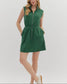 Hunter Green Solid Zip Up Dress