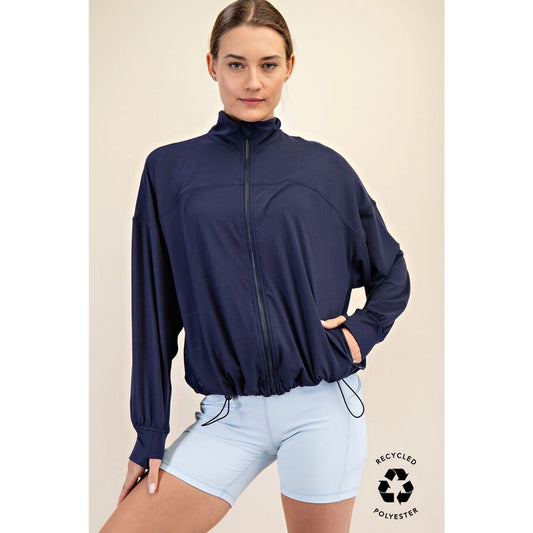 Navy Butter Soft Oversized Active Jacket