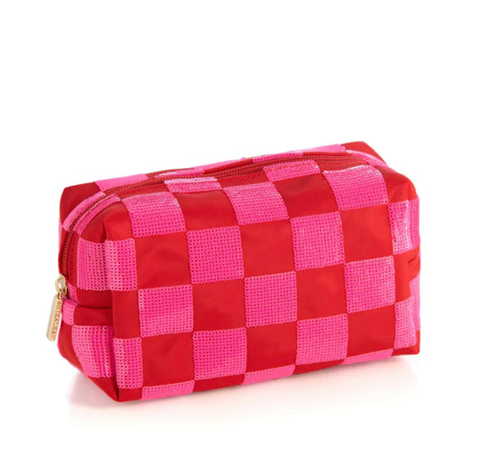 Cara Check Pattern Cosmetic Pouch