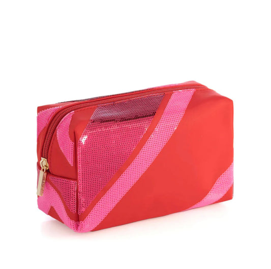 Cara Diagonal Stripe Cosmetic Pouch