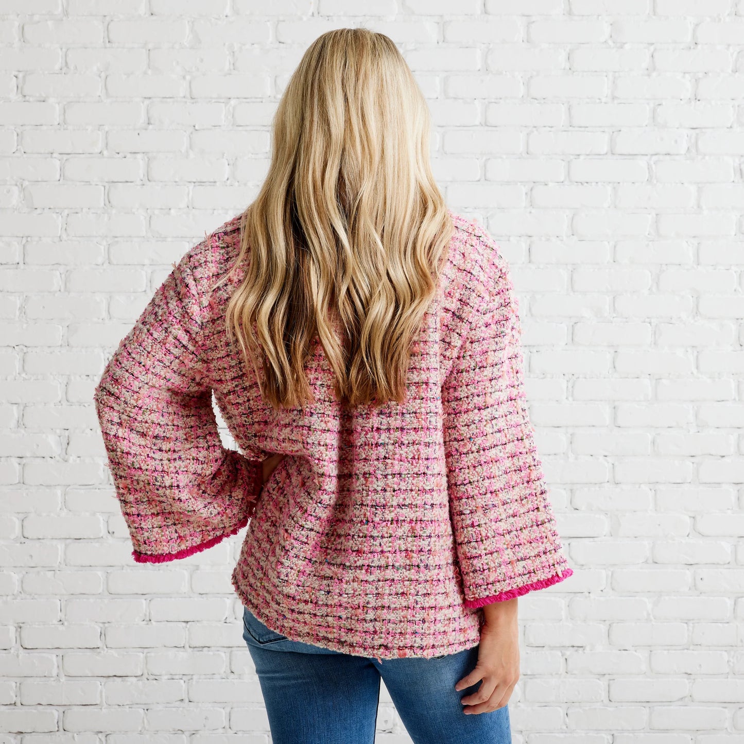 Bridget Tweed Jacket-Multi Pink