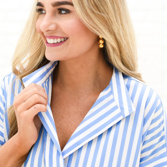 Margot Dress-Powder Stripe