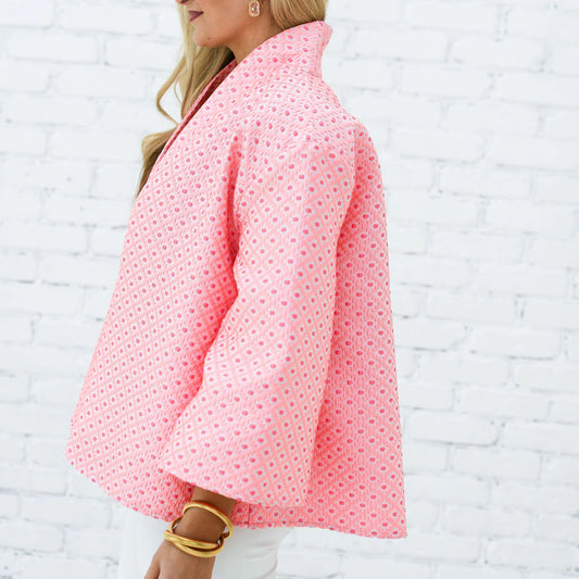 Jackie Jacquard Jacket Coral