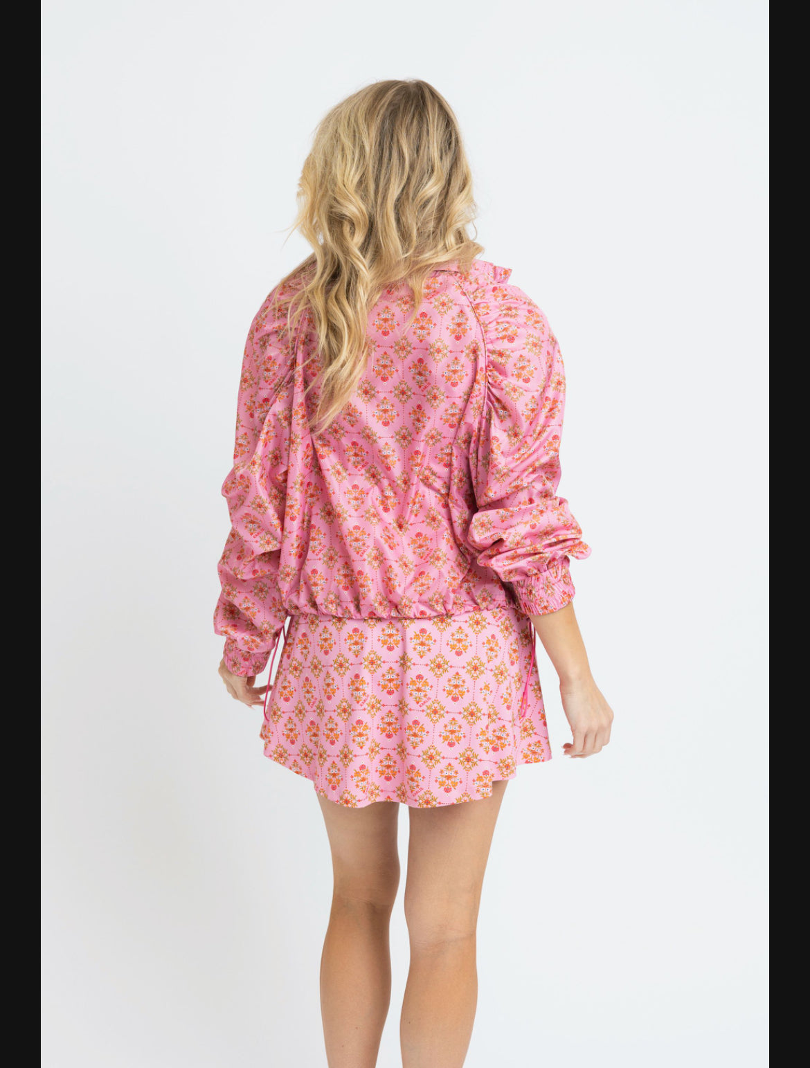 Floral Scallop Pink Windbreaker