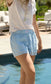 Blue Linen Shorts