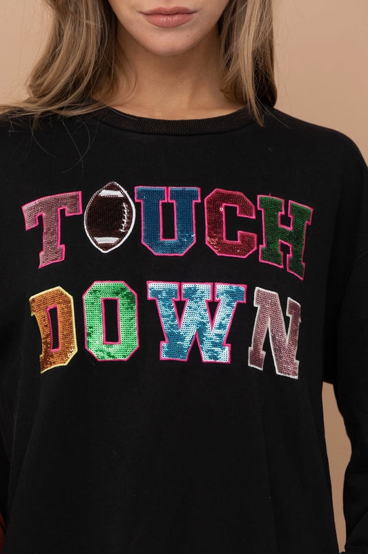Varsity Touchdown Sequin Sweatshirt