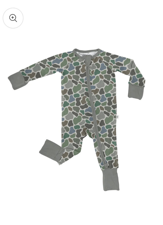 Pebble Camo Zip Pajamas Kids