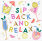 Funny Cocktail Napkins | Sip Back and Relax - Foil - 20ct