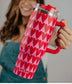 Red Hearts Pattern Drink Tumbler