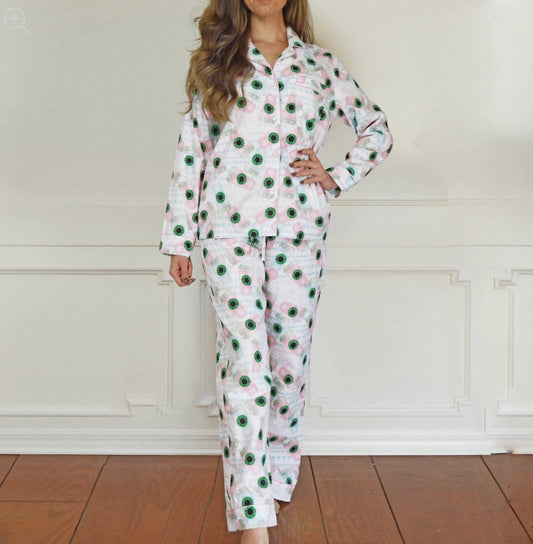 Women's Coffee Flannel Classic Pajama Set