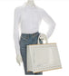 Woven Caned Leather Ellie Large Pearl Tote Bag