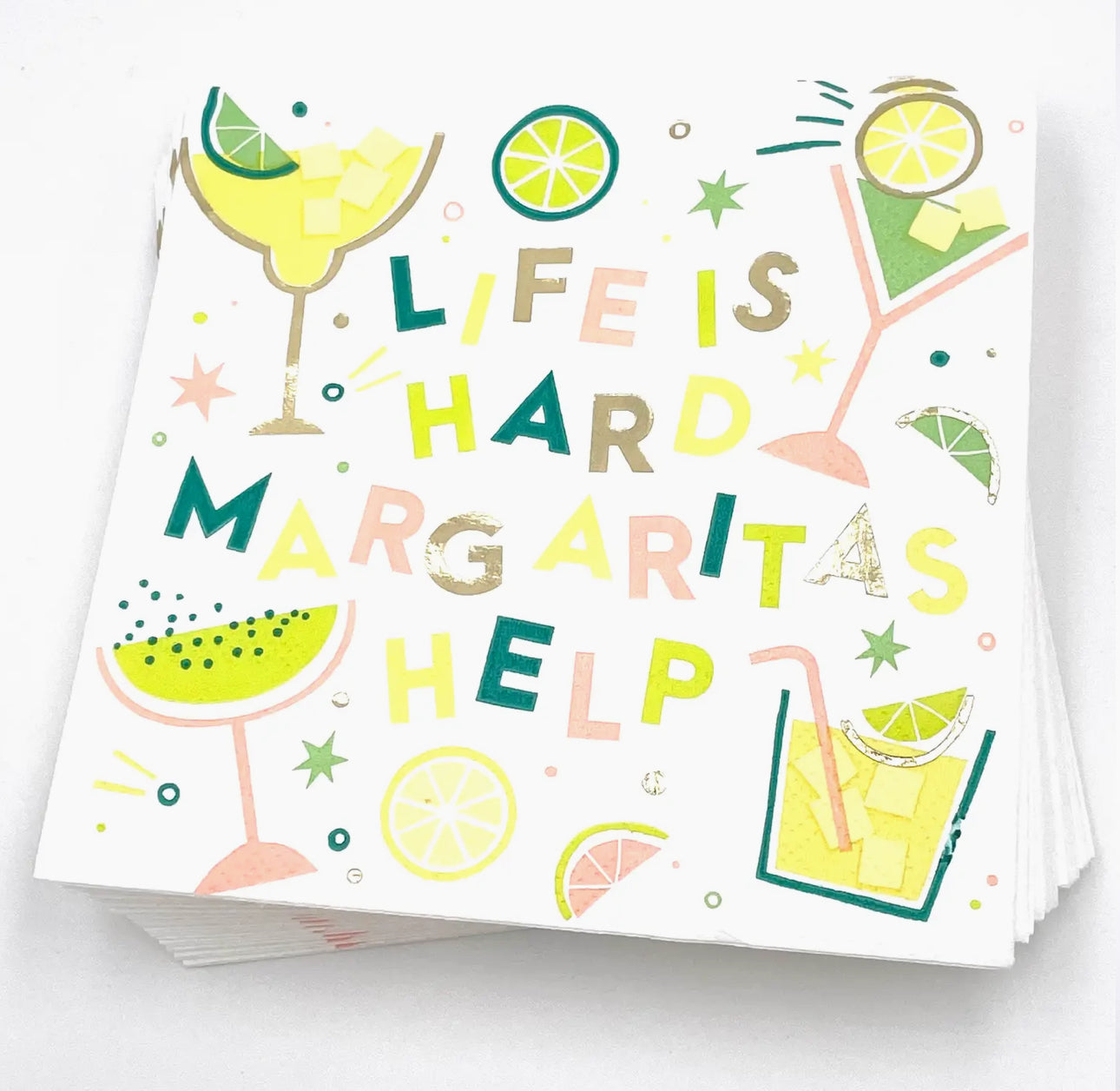 Cocktail Napkins | Margaritas Help - Foil - 20ct