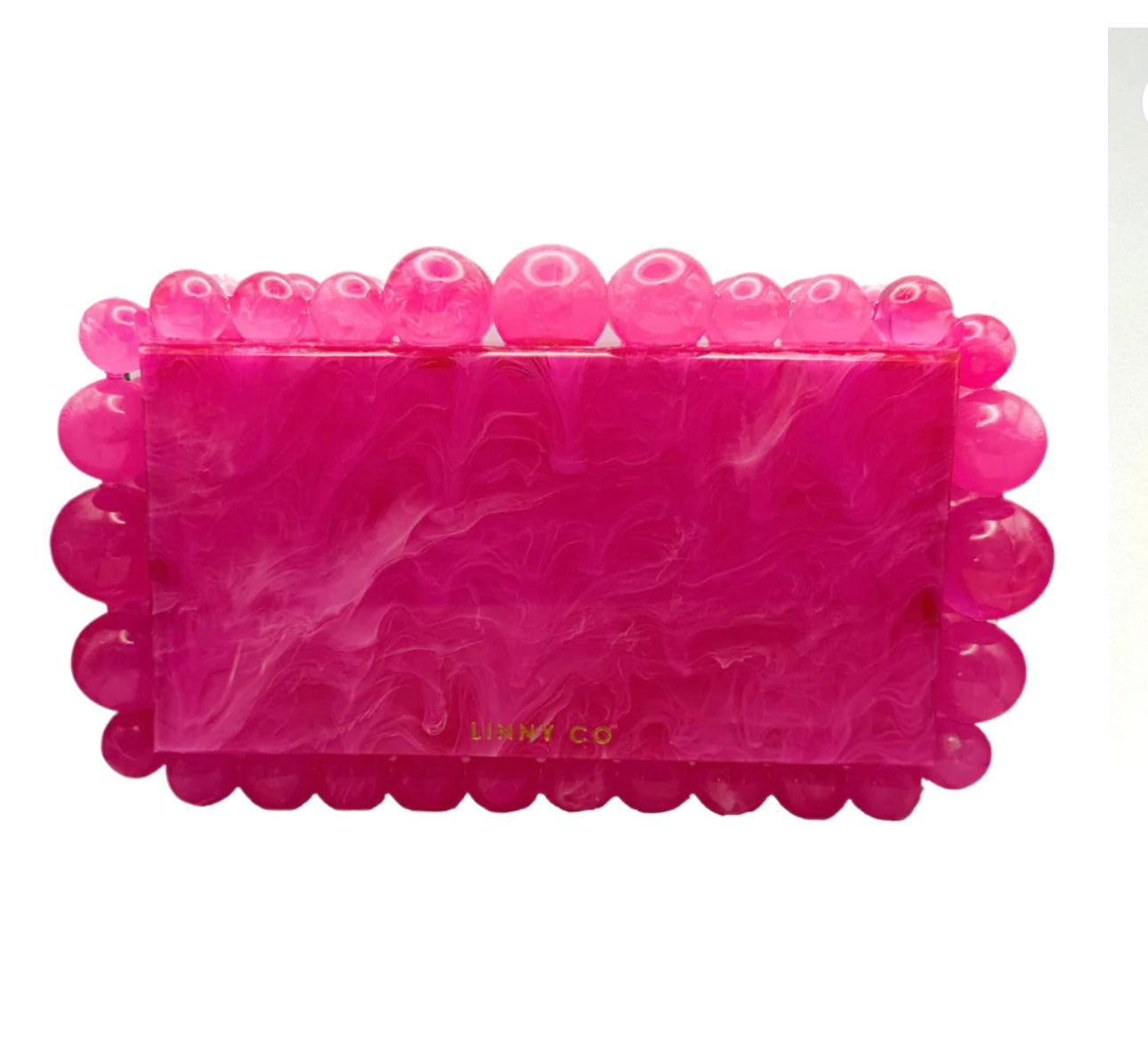 Daphne Hot Pink/Black/Silver Clutch