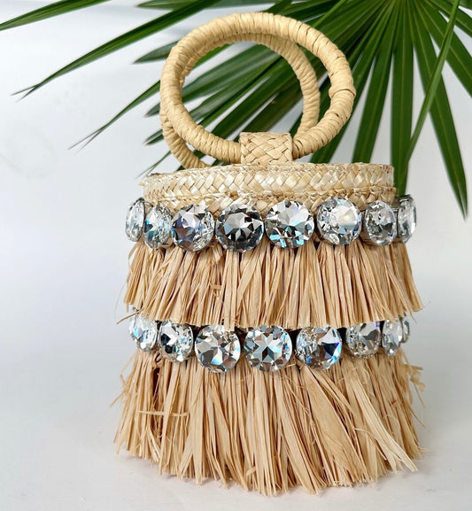 Round Crystal Bucket Bag