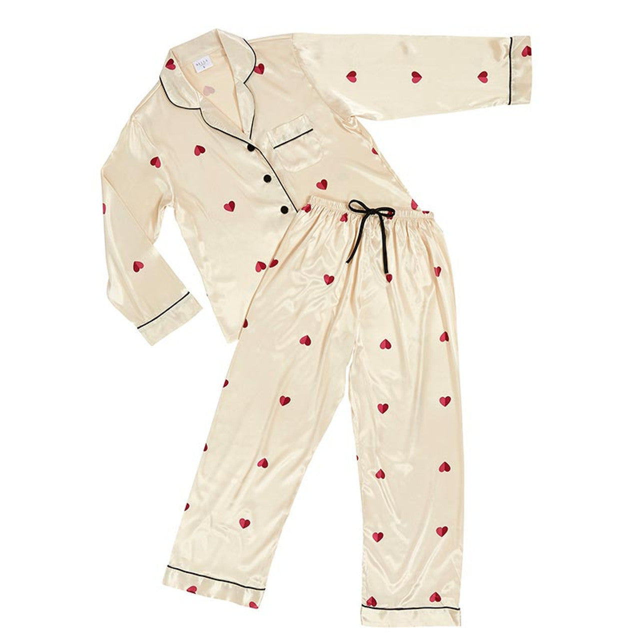 Long Sleeve Hearts Pajama Set