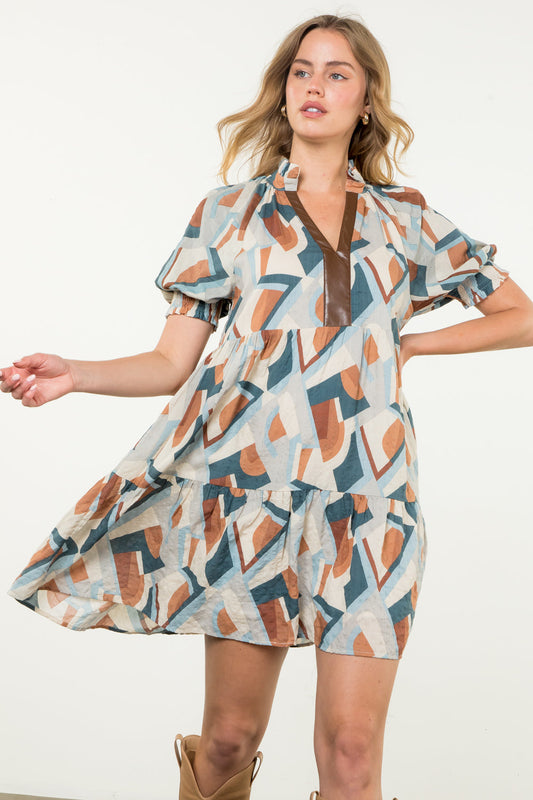 Bonnie Abstract Print THML Dress