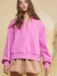 Magenta Half Zip-Up Scuba Sweatshirt & Short Set