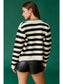 Mia Black & White Striped Cardigan