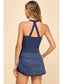 Navy Motion Tank Dress with Built in Shorts