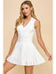 White V-Neckline Collared Athletic Dress