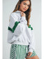 Green Two-Toned Half Zip Collar Sweatshirt -