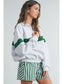 Green Two-Toned Half Zip Collar Sweatshirt -