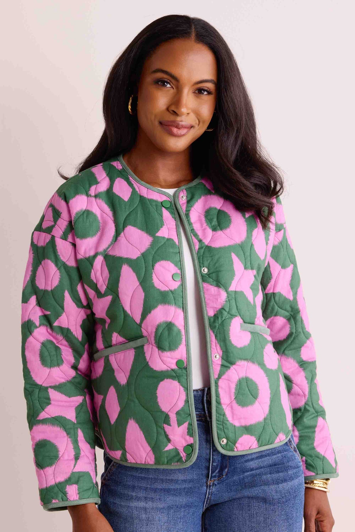 Pink & Green Quilted Jacket