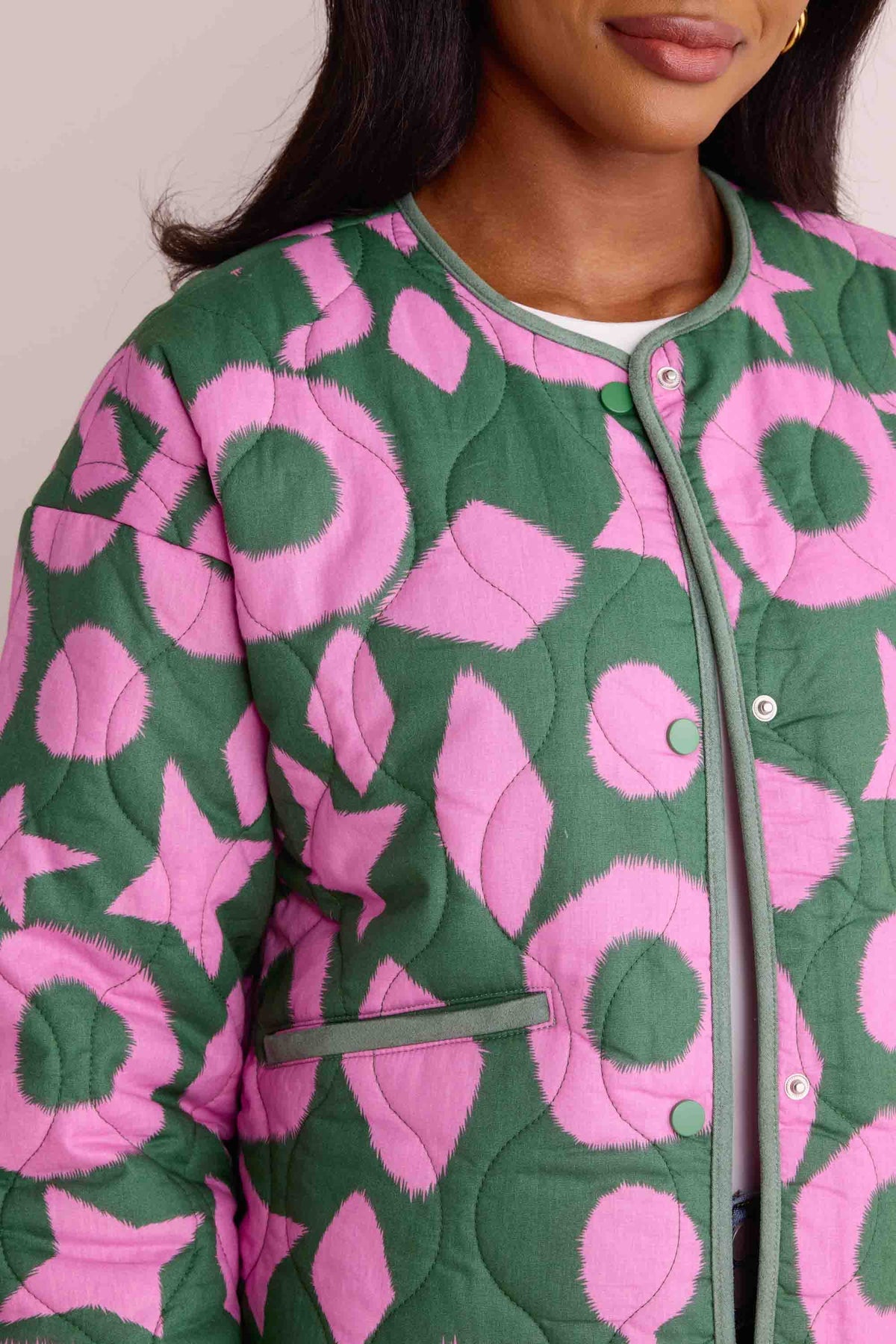 Pink & Green Quilted Jacket